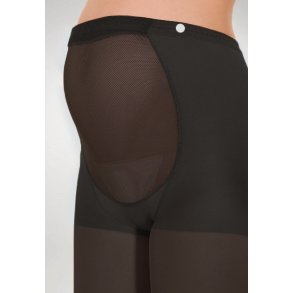 Schwangerschafts Stützstrumpfhosen Mikrofaser, 140 Denier, Schwarz