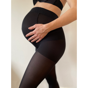 Schwangerschafts Stützstrümpf Leggings, Mikrofaser, 140 Denier, Schwarz